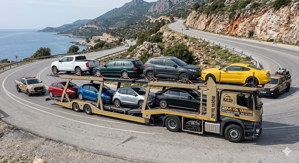 Akçaabat oto çekici 2m çoklu araç taşıma